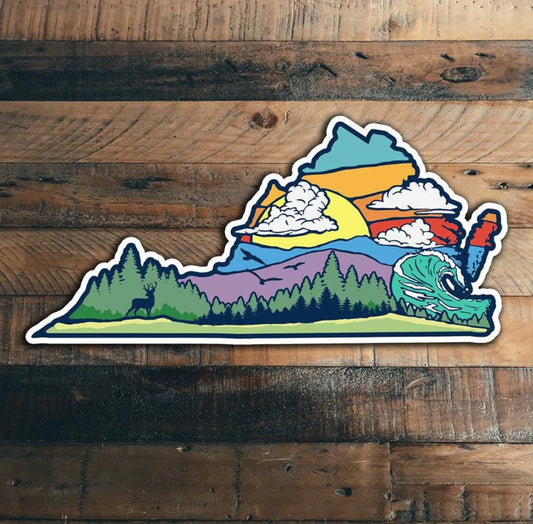 Commonwealth of Virginia State Nature Outdoors Graphic Design Sticker - 4" wide