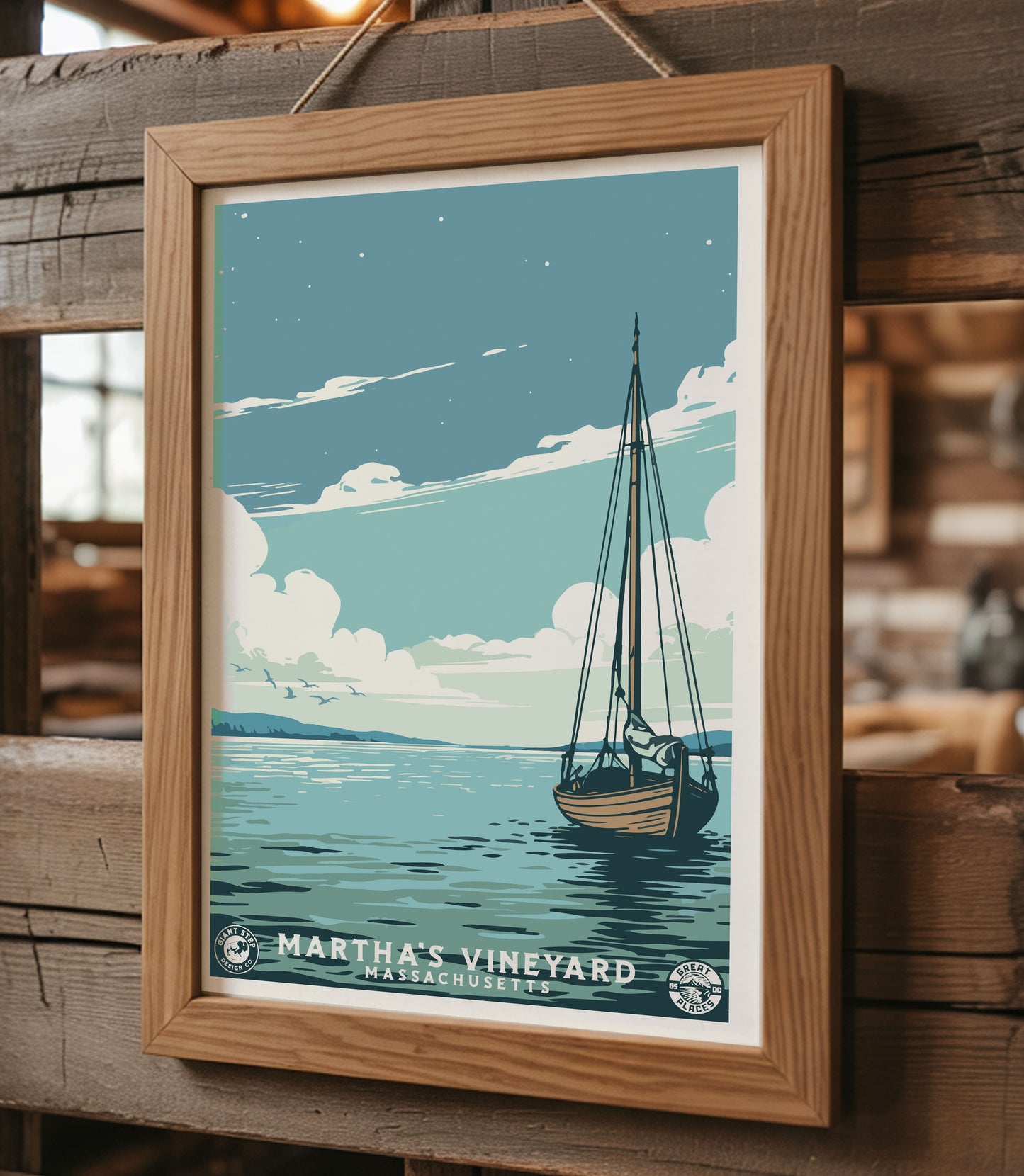 Martha's Vineyard, Massachusetts  -  New England | WPA Travel Art Poster Print | 12" x 18" Print