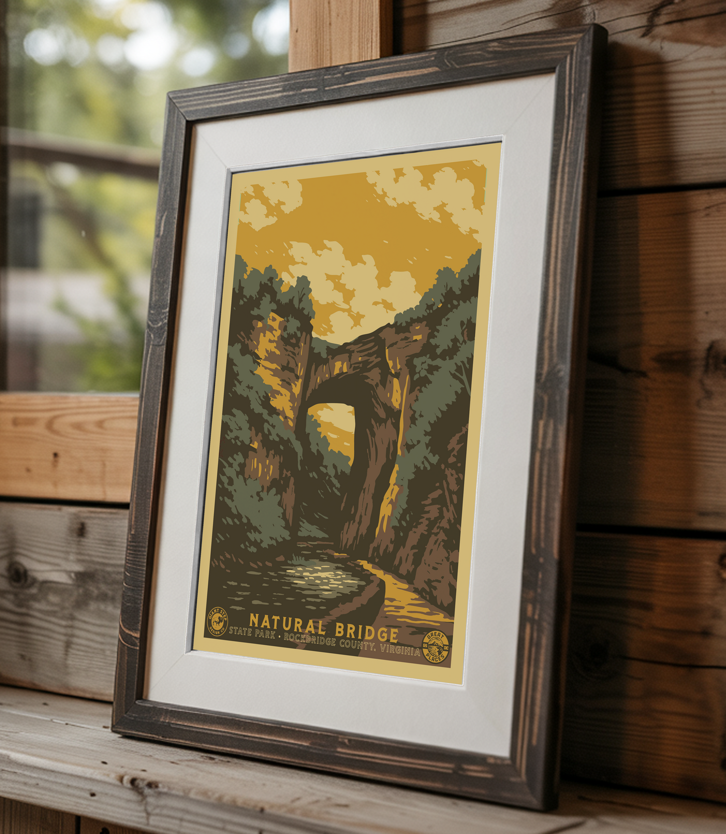 Natural Bridge State Park - National Park Style Art Print | Vintage WPA Style Retro Virginia Travel Poster 12"x18"