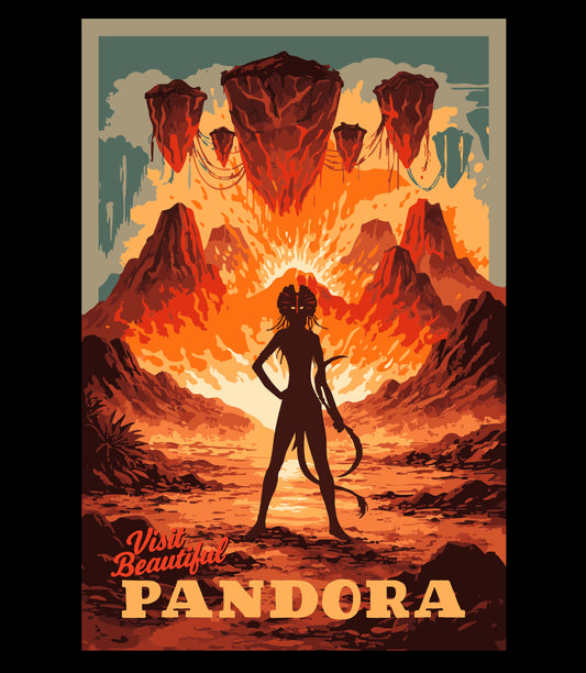 Visit Beautiful Pandora  | Verang of The Ash People  WPA-Style Avatar Travel Art Poster Print | 12" x 18" Print