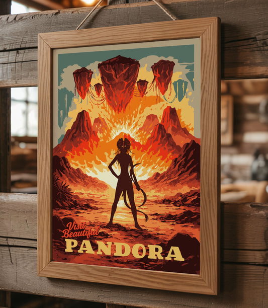 Visit Beautiful Pandora  | Verang of The Ash People  WPA-Style Avatar Travel Art Poster Print | 12" x 18" Print