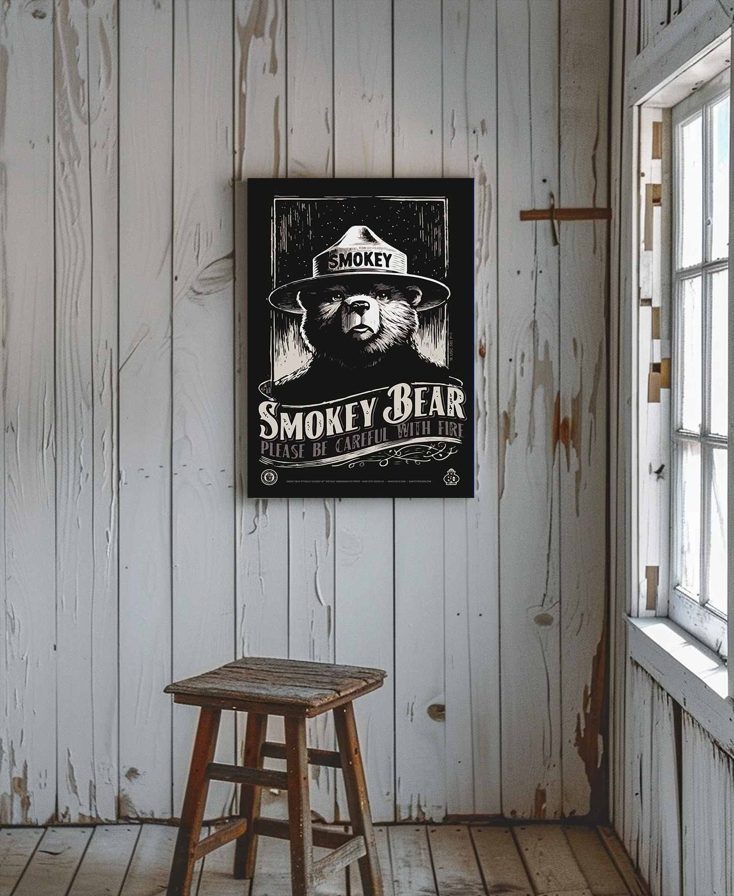 Smokey Bear WPA Style Only Can Can Prevent Wildfires Poster | 12" x 18" WPA Style Retro Art Print