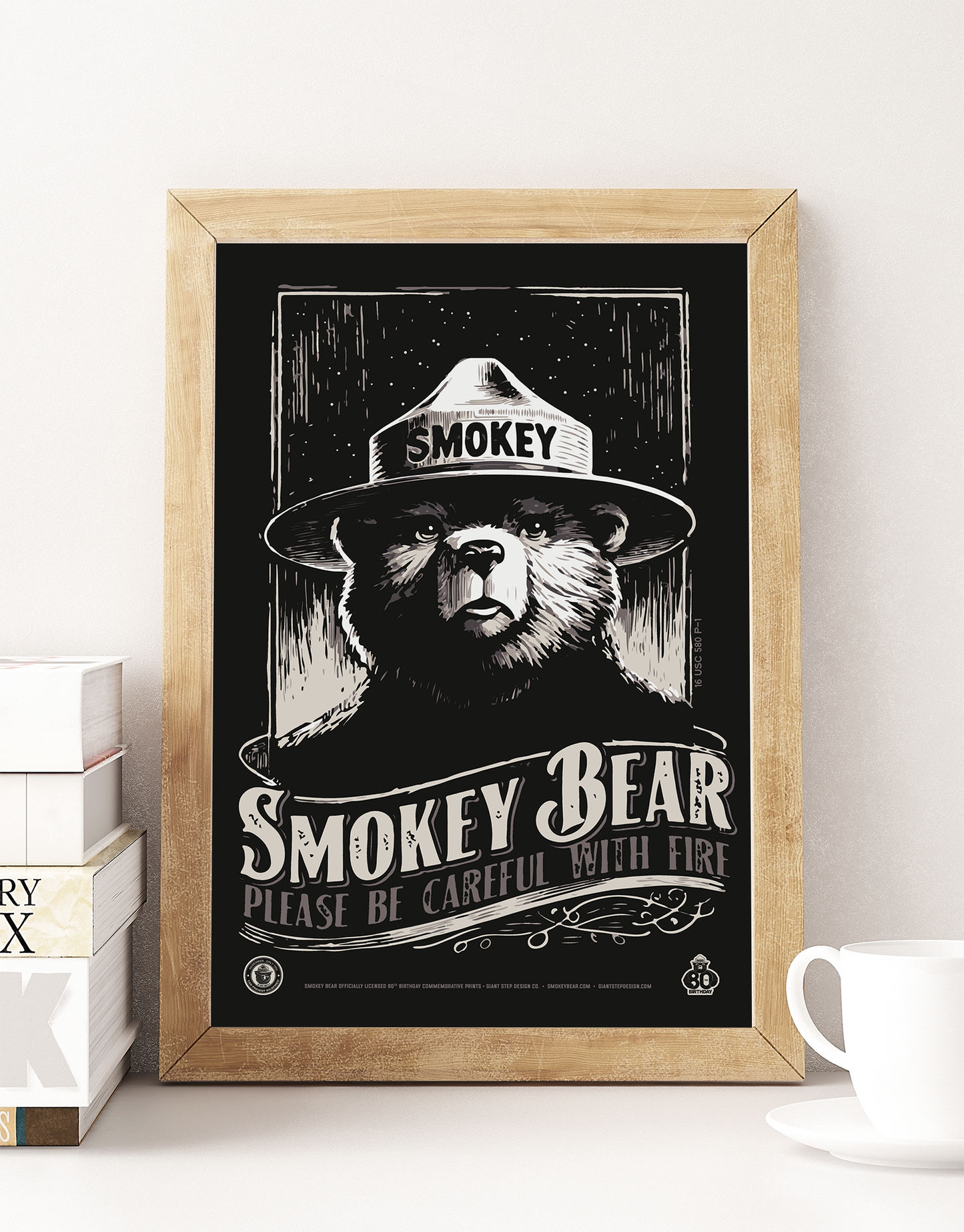 Smokey Bear WPA Style Only Can Can Prevent Wildfires Poster | 12" x 18" WPA Style Retro Art Print