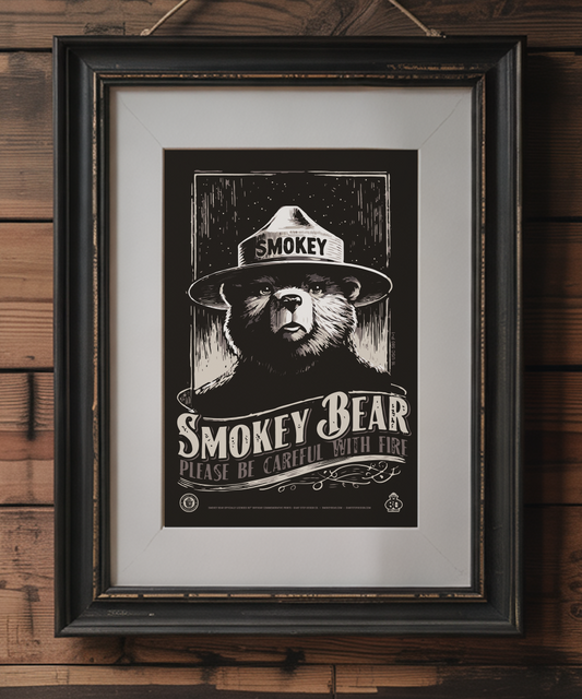 Smokey Bear WPA Style Only Can Can Prevent Wildfires Poster | 12" x 18" WPA Style Retro Art Print